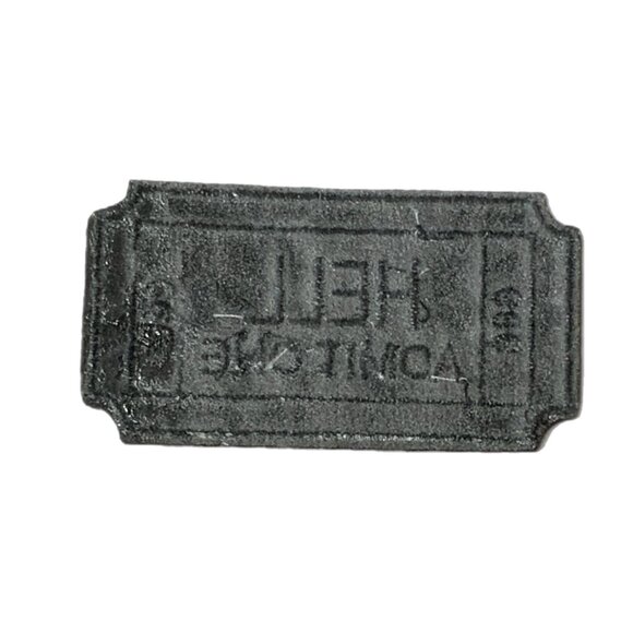 Hell Admit One 666 Ticket Embroidered Iron On Sew Patch Red Black Punk Goth - Picture 4 of 5